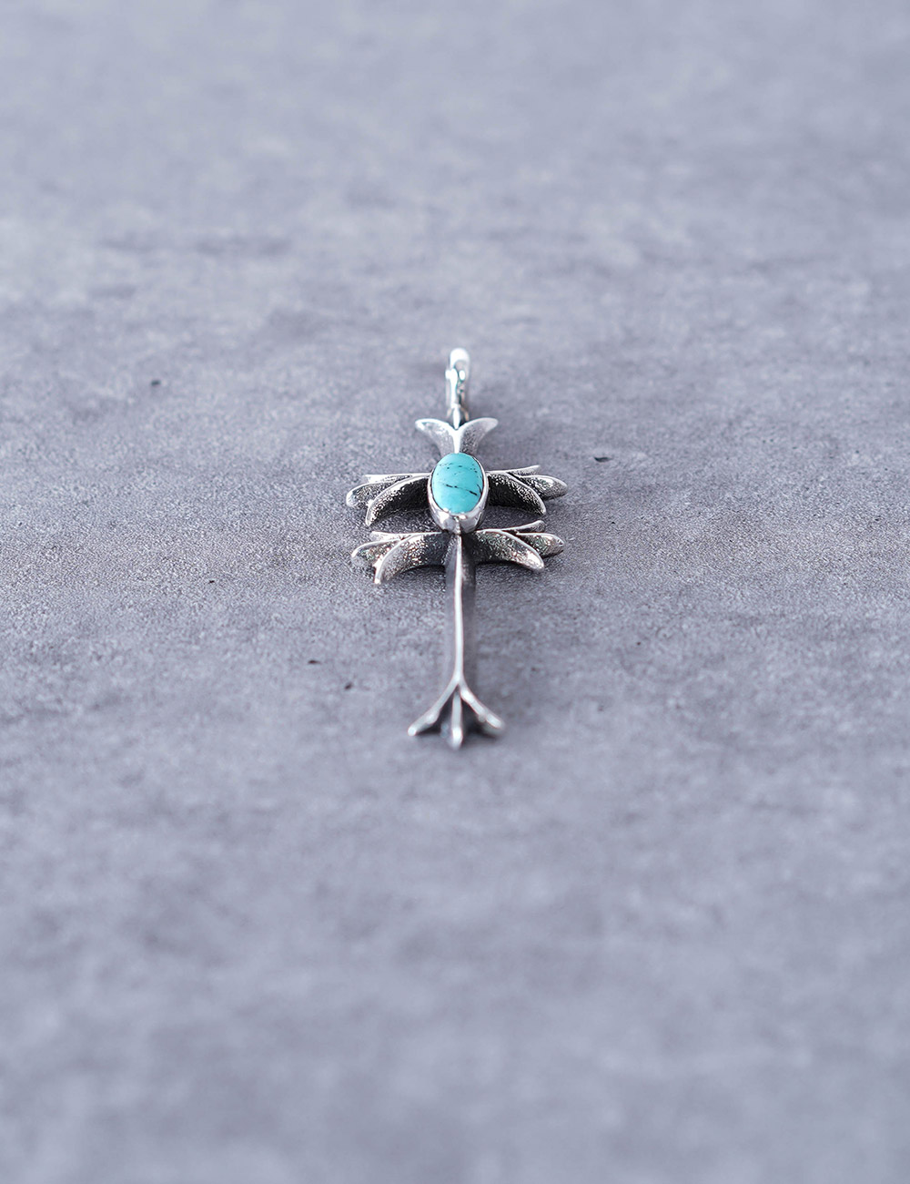 Aaron Anderson Cross Silver Pendant w/Turquoise