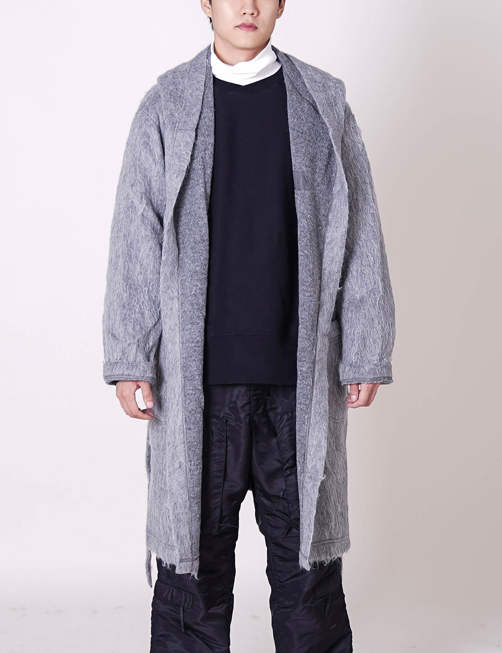 Knit Robe (H.Grey Solid Mohair)