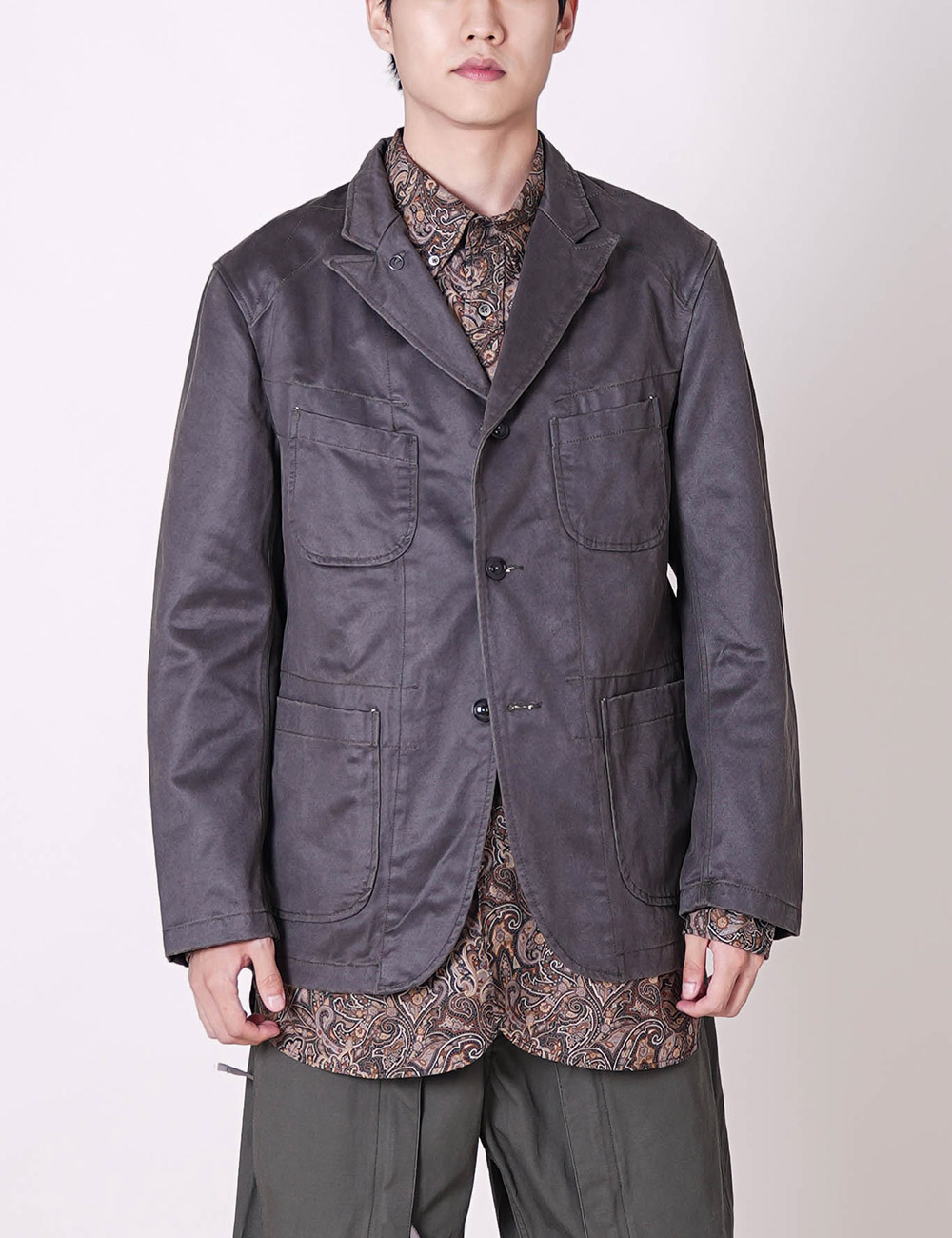 Engineered Garments : Bedford Jacket (Dk. Olive Coated Twill)