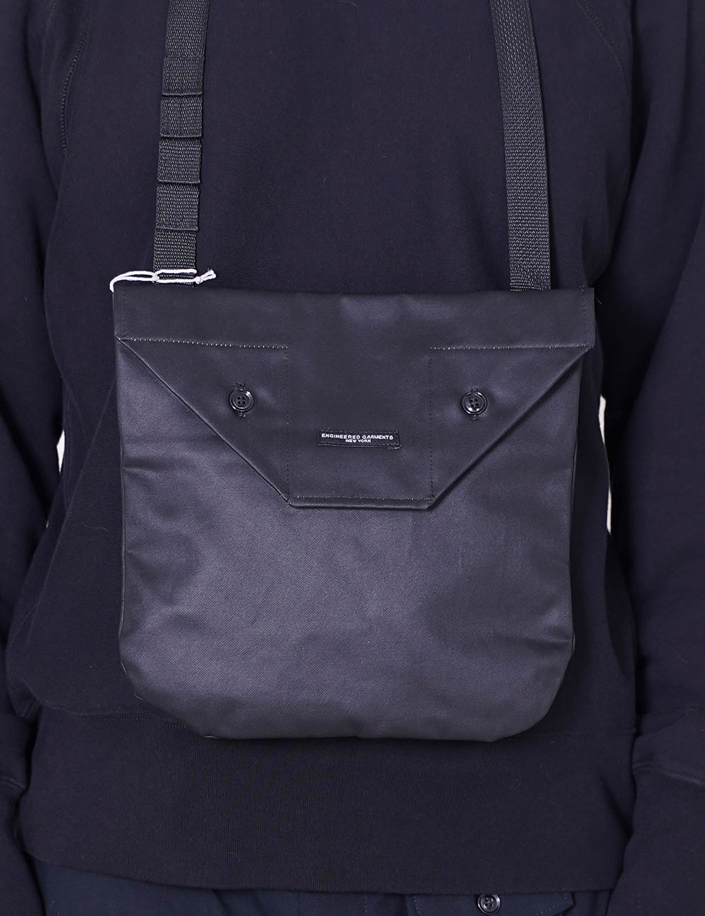 Engineered Garments : Shoulder Pouch (Black Coated Twill)