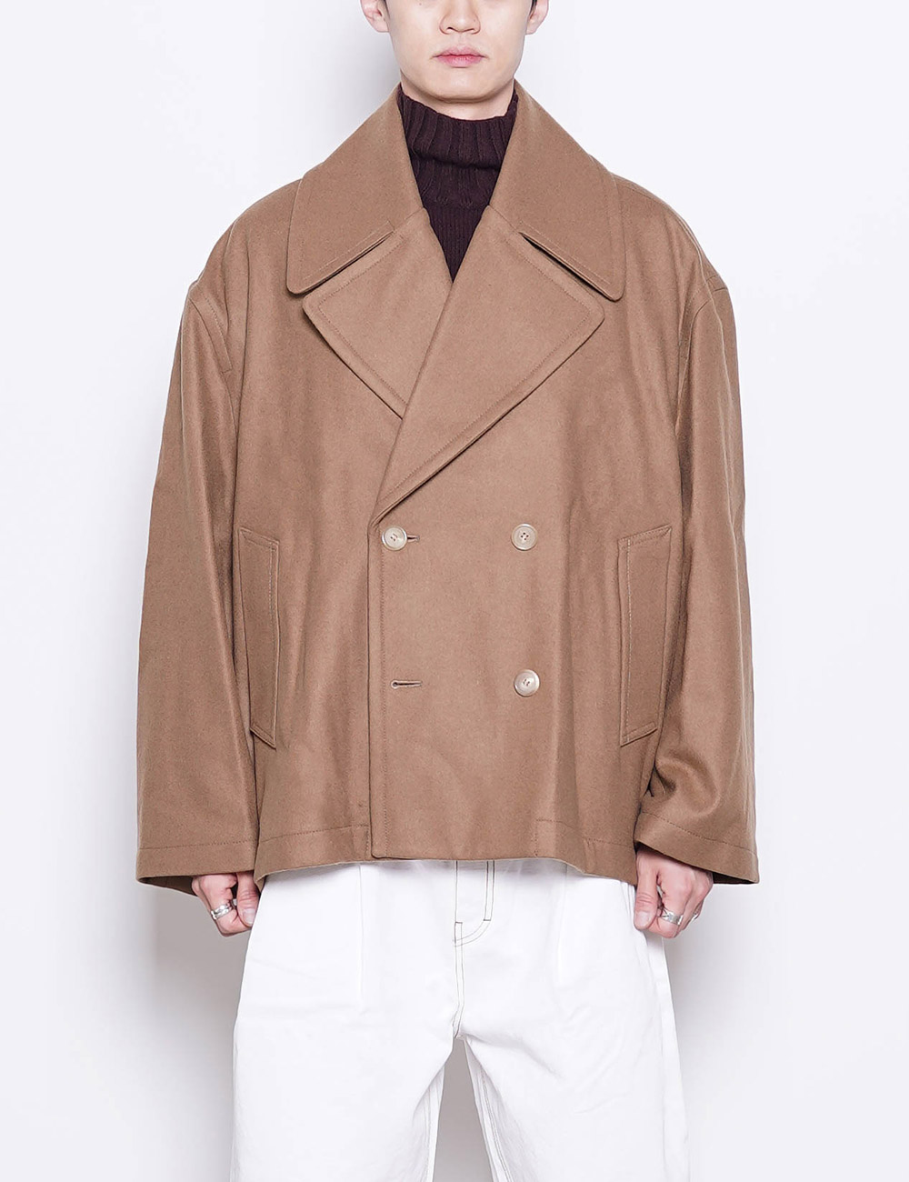 Cropped Peacoat (Camel)
